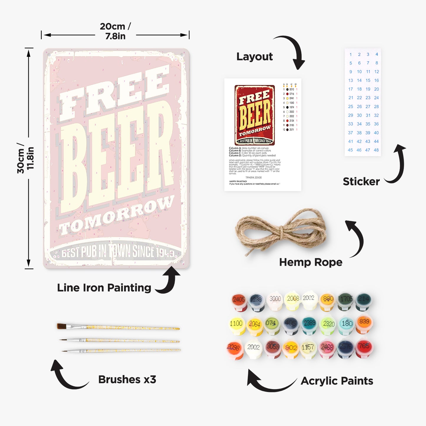 Free Beer Tomorrow – Vintage Paint by Numbers