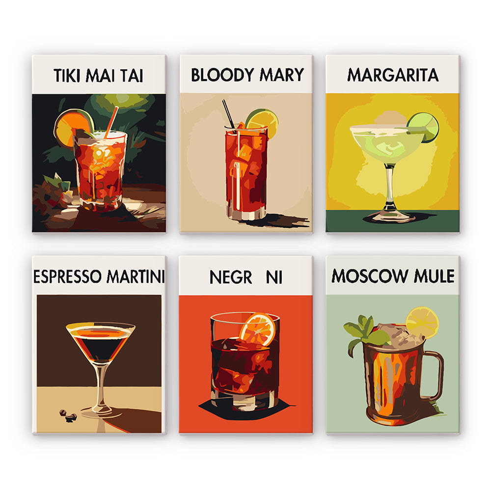 Liquid Icons 6 Pack Mini Paint by Numbers Kit