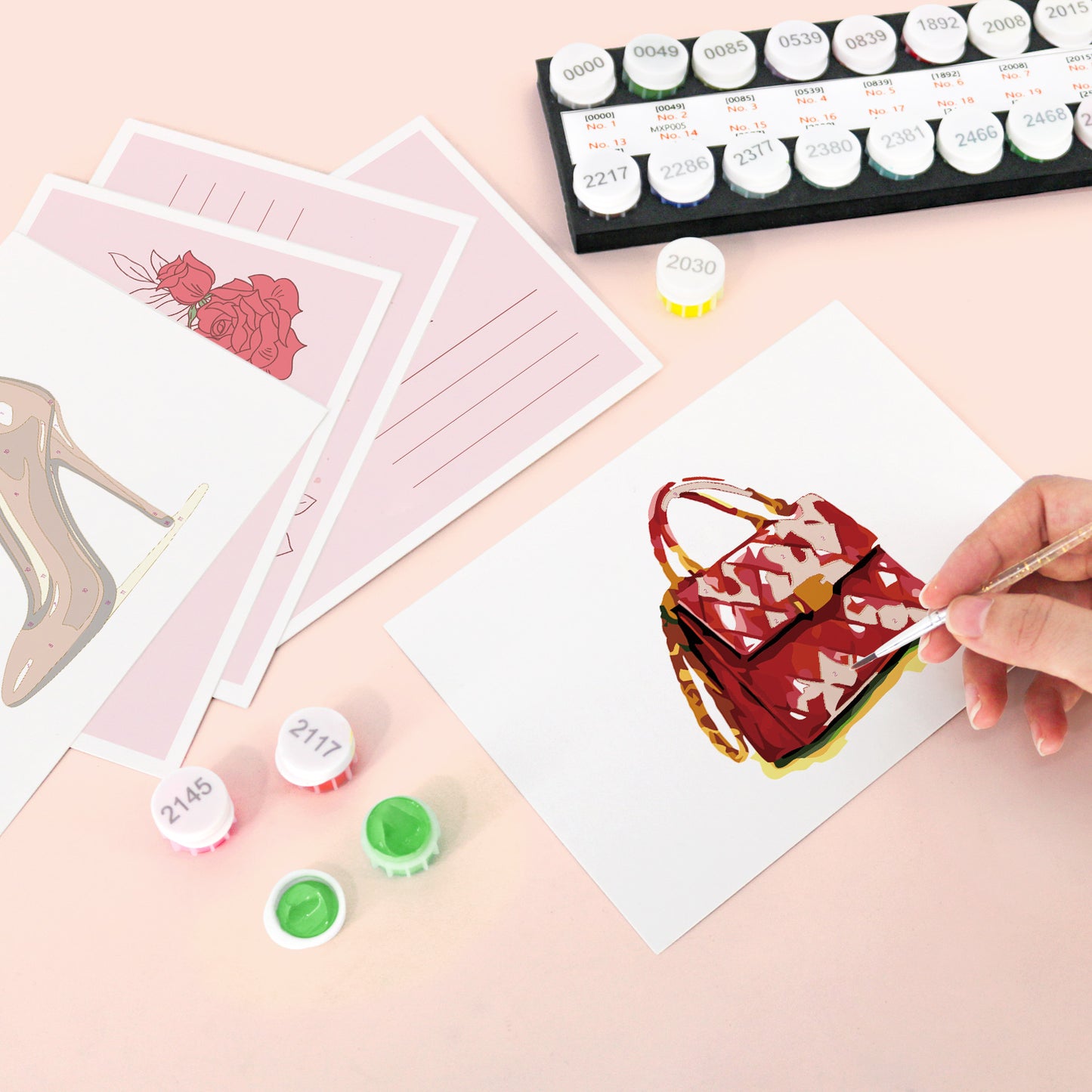 Red Glam Postcard Paint Kit