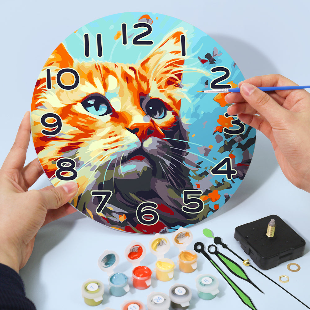 Paint the Moment – Curious Cat Clock Kit