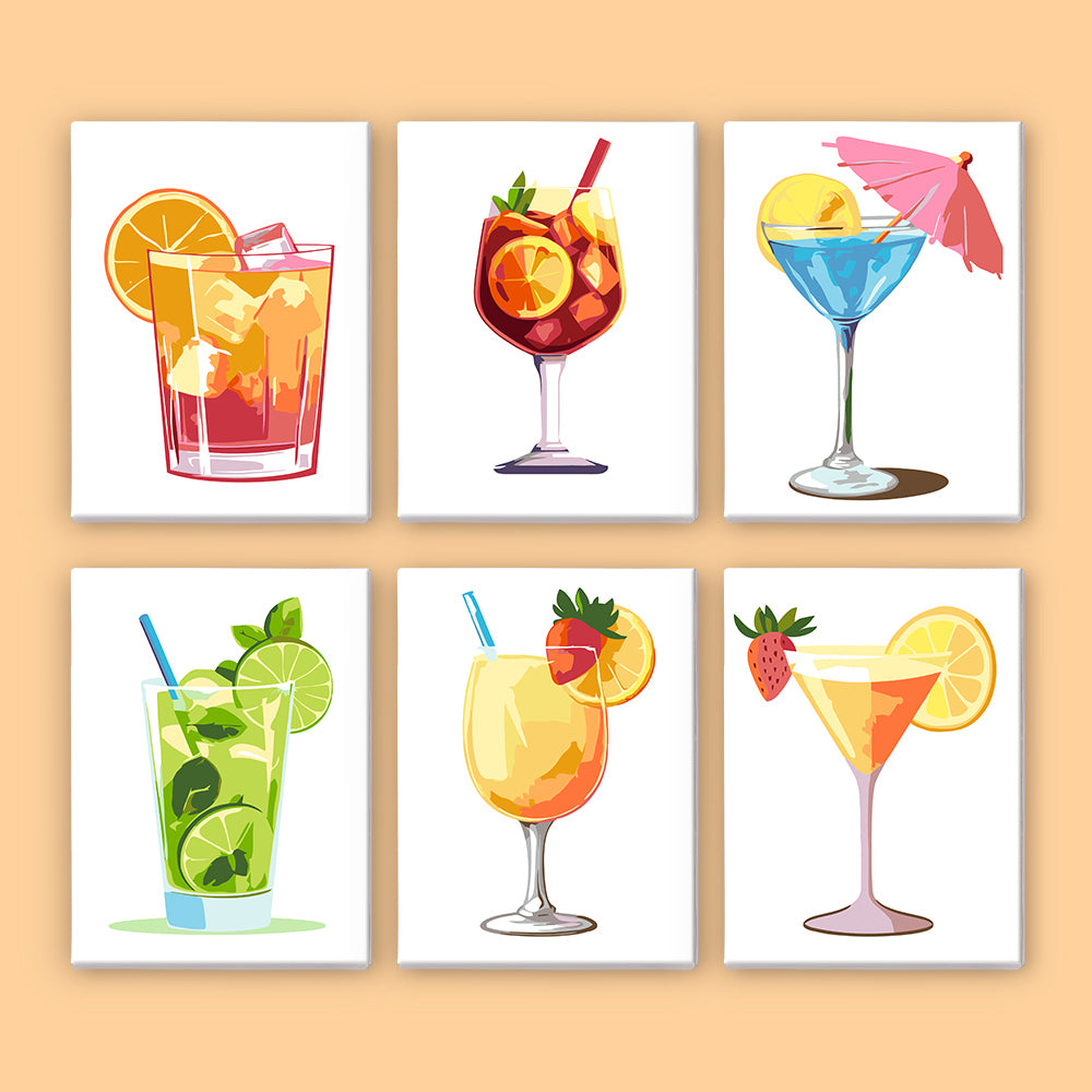 Tropical Toasts 6 Pack Mini Paint by Numbers Kit