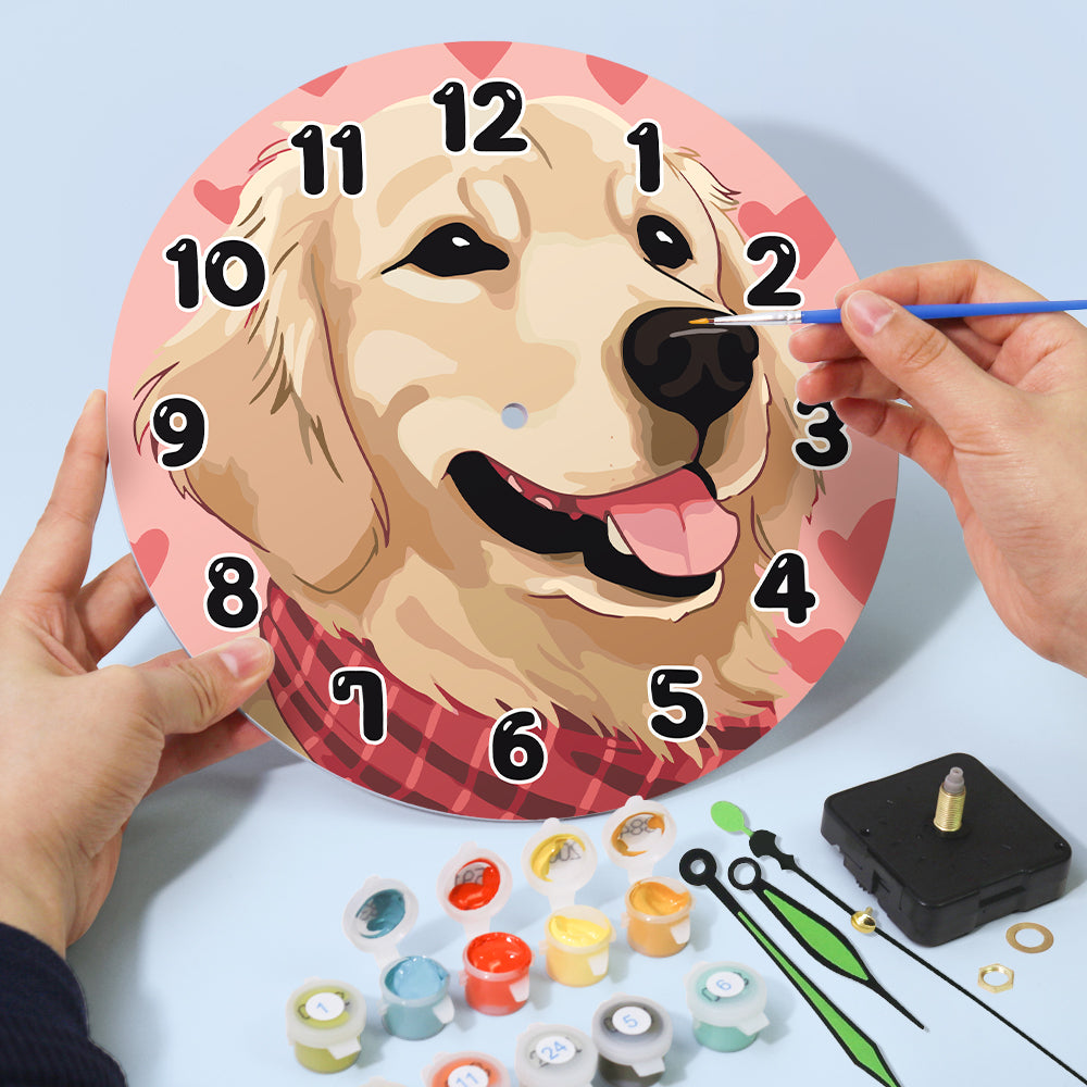 Paint the Moment – Golden Pup Clock Kit
