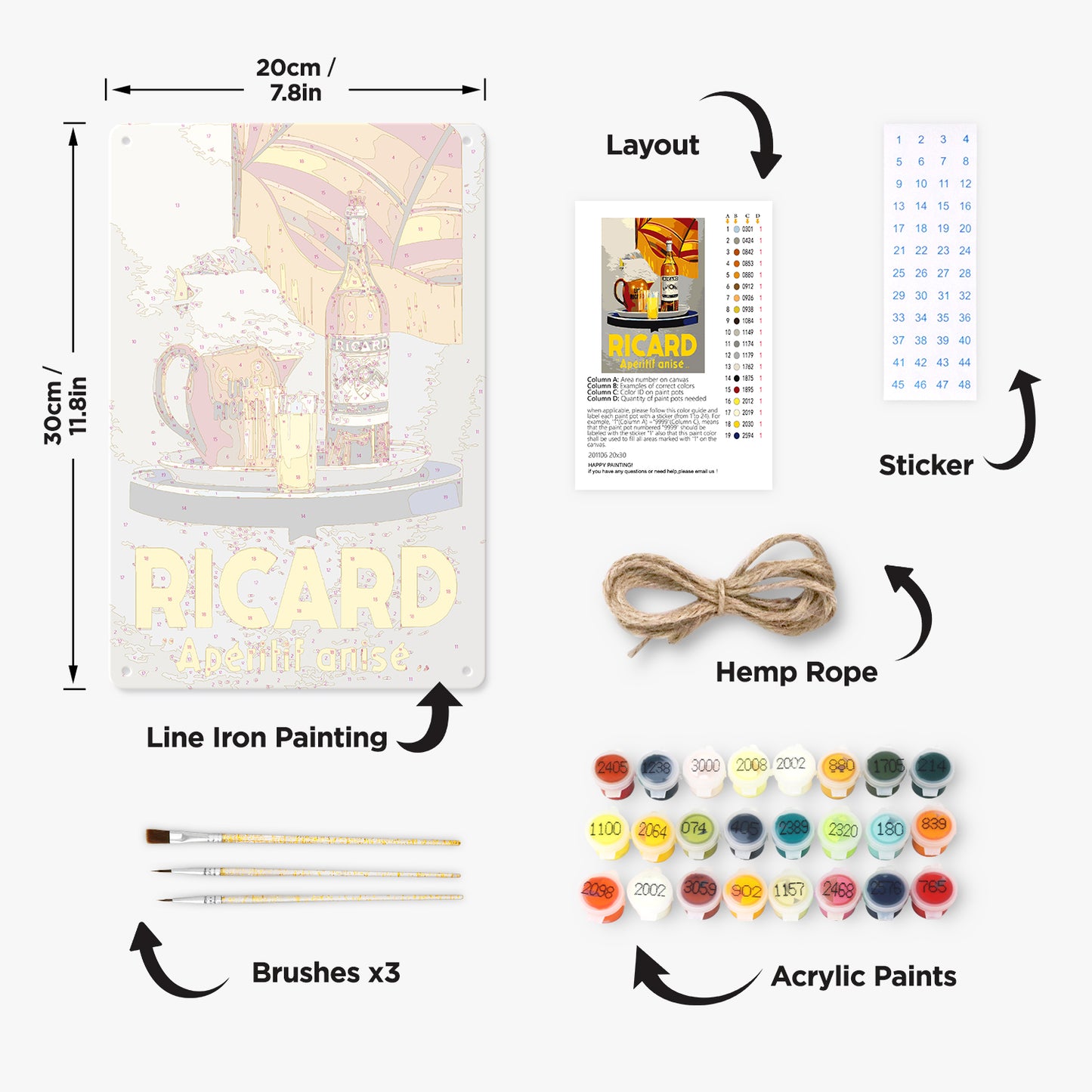 Ricard Aperitif Anise – Vintage Paint by Numbers