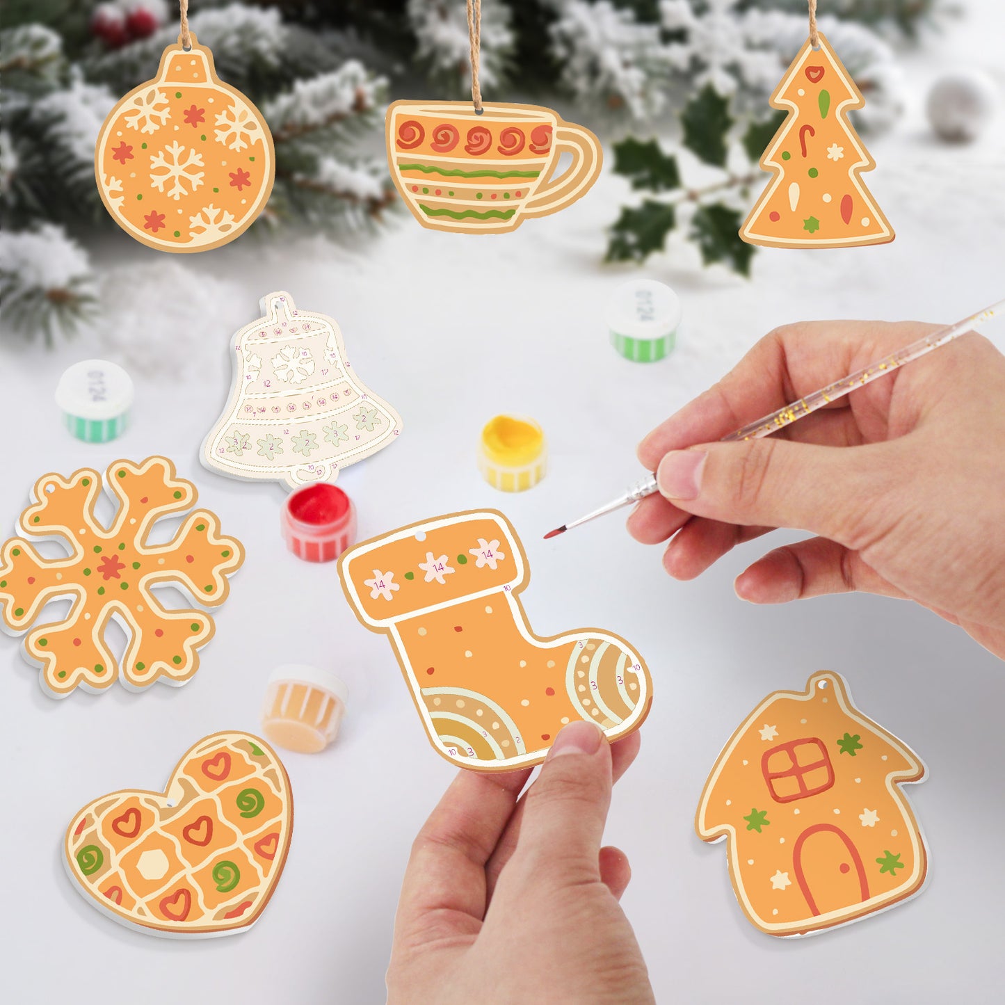 Cozy Christmas Cookie - Style Paintable Ornaments