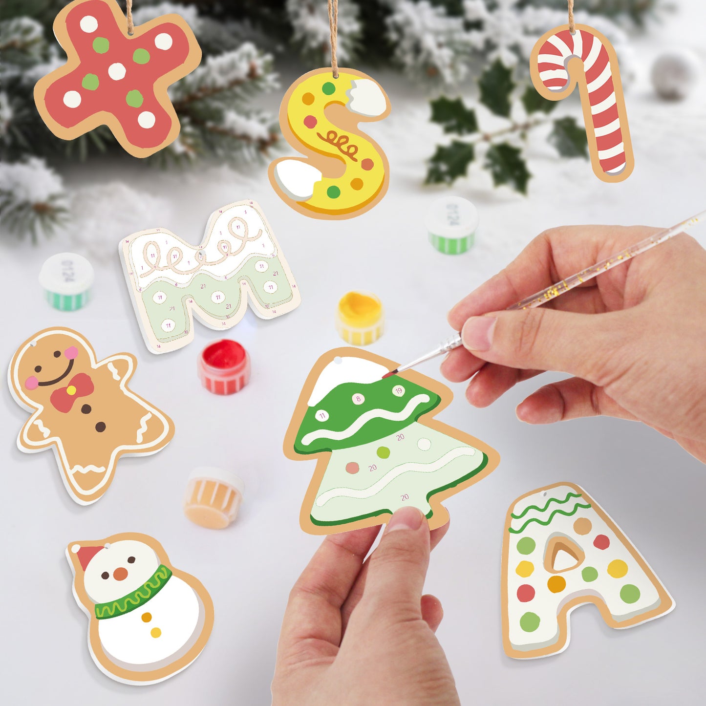 XMAS Cookie Style Paintable Ornaments