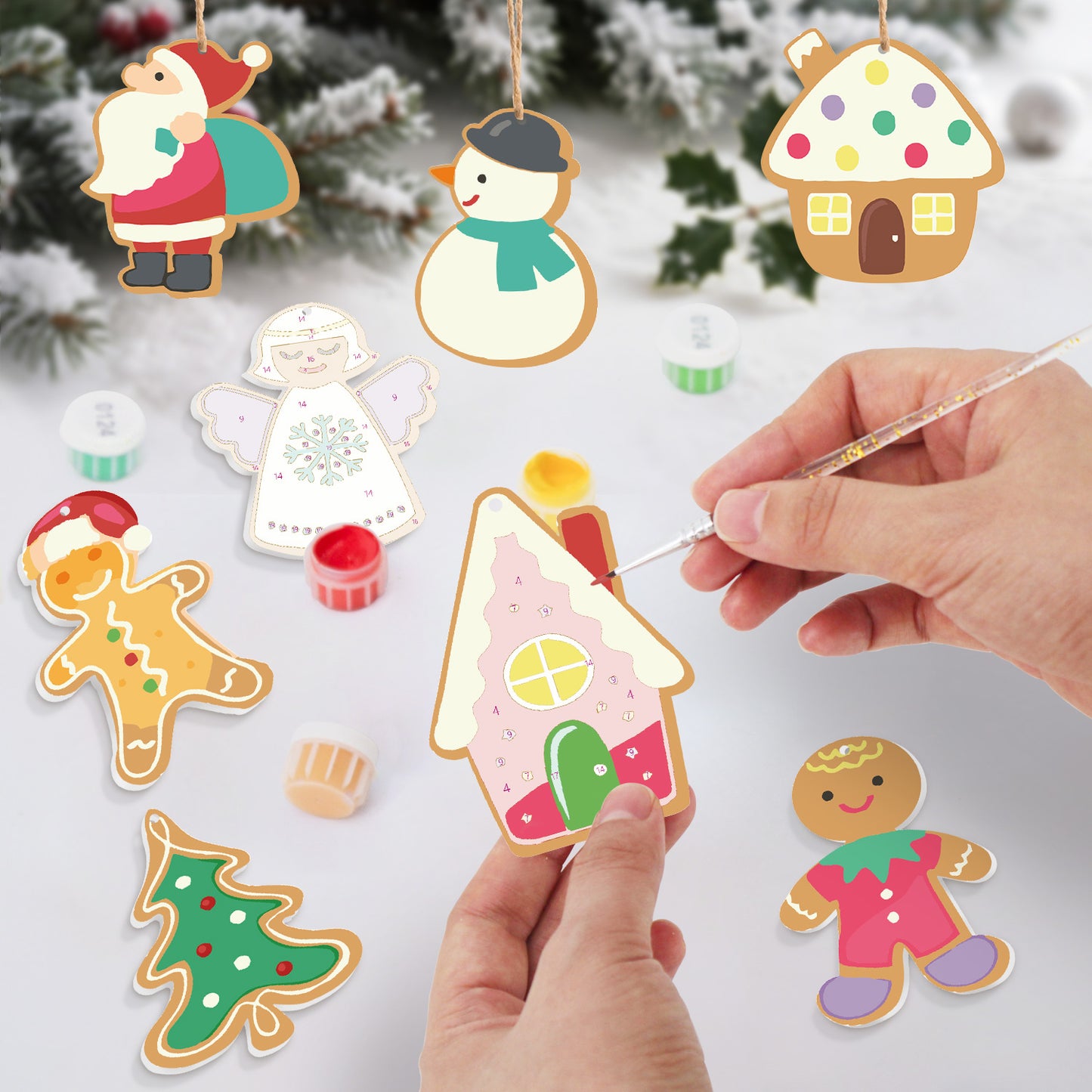 Gingerbread Village Paintable Ornaments