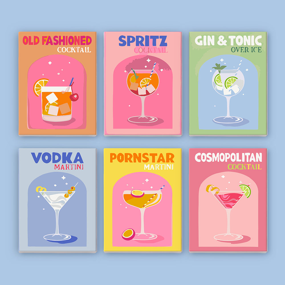 Shaken & Stirred 6 Pack Mini Paint by Numbers Kit