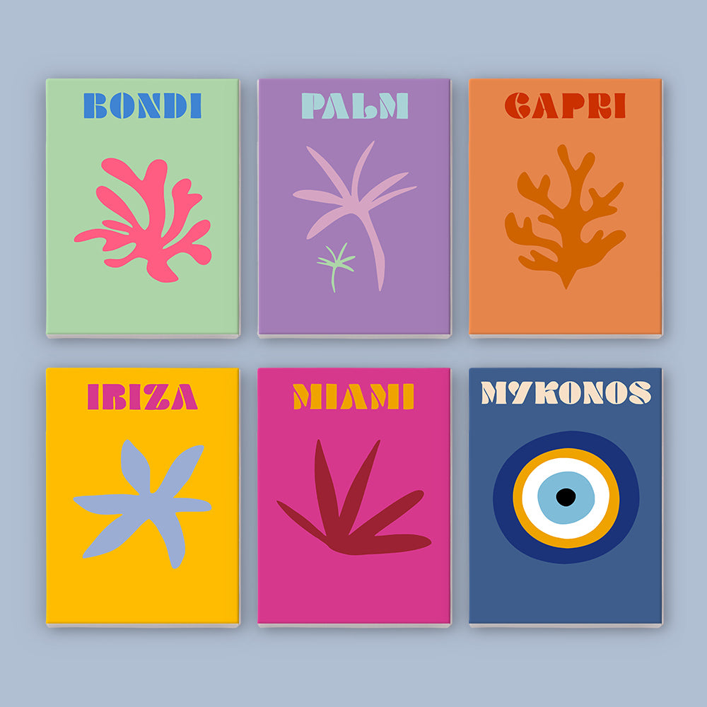 Tropical Escapes 6 Pack Mini Paint by Numbers Kit