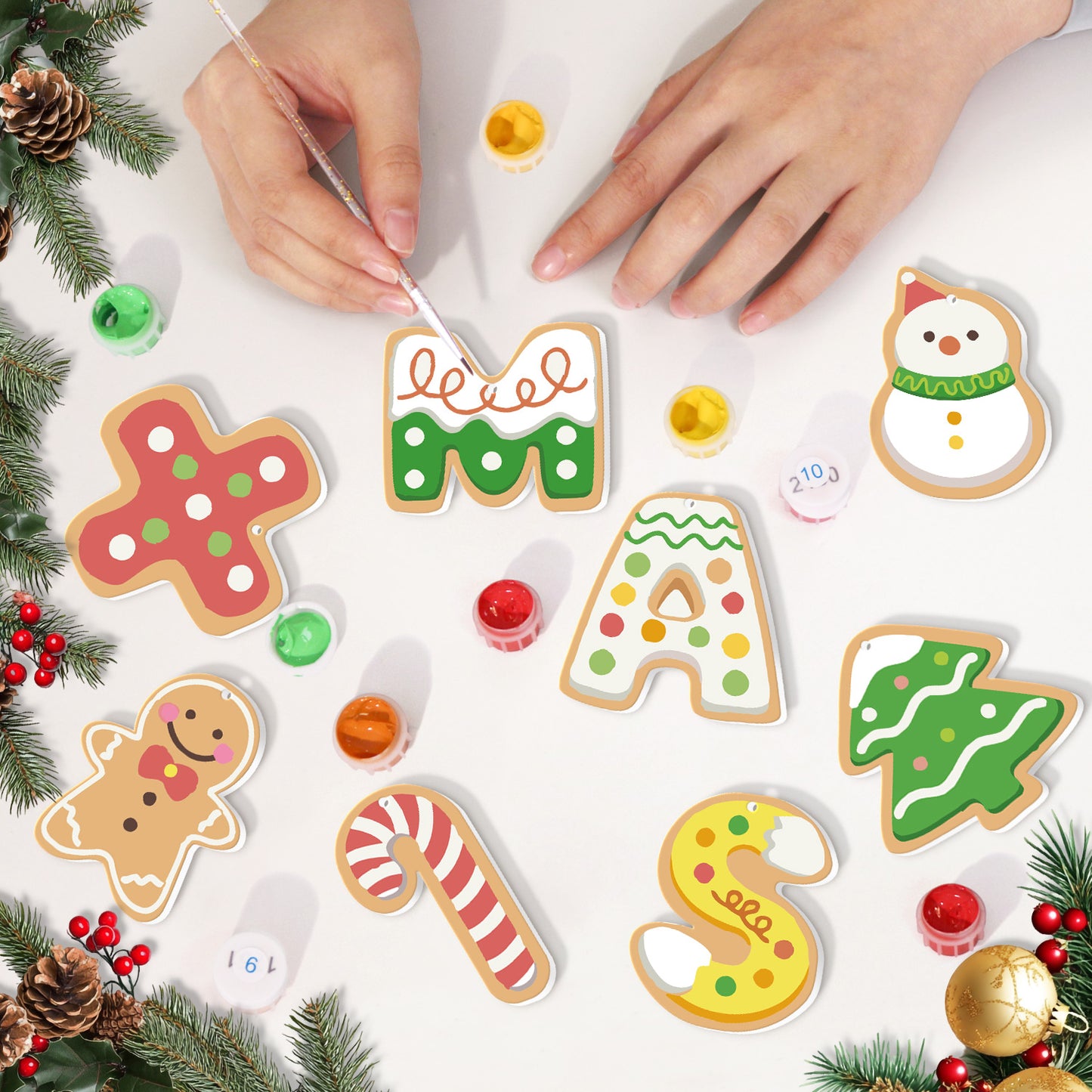 XMAS Cookie Style Paintable Ornaments
