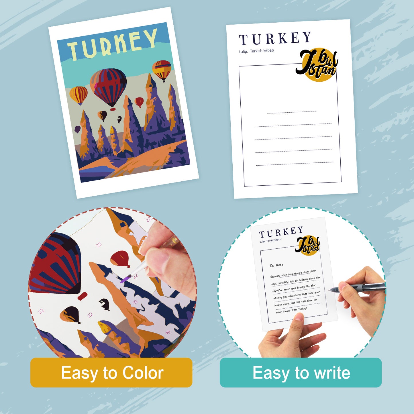 World Destinations Postcard Paint Kit