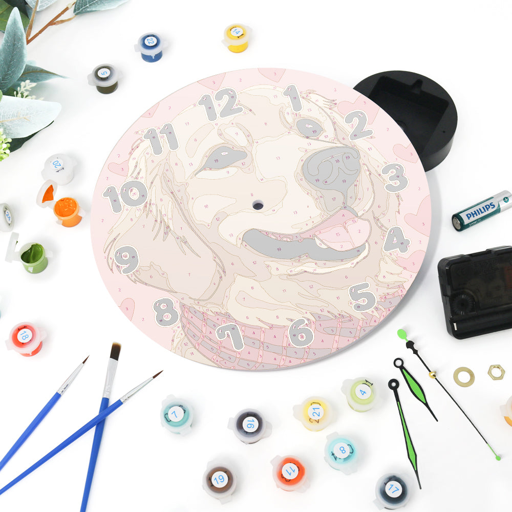 Paint the Moment – Golden Pup Clock Kit