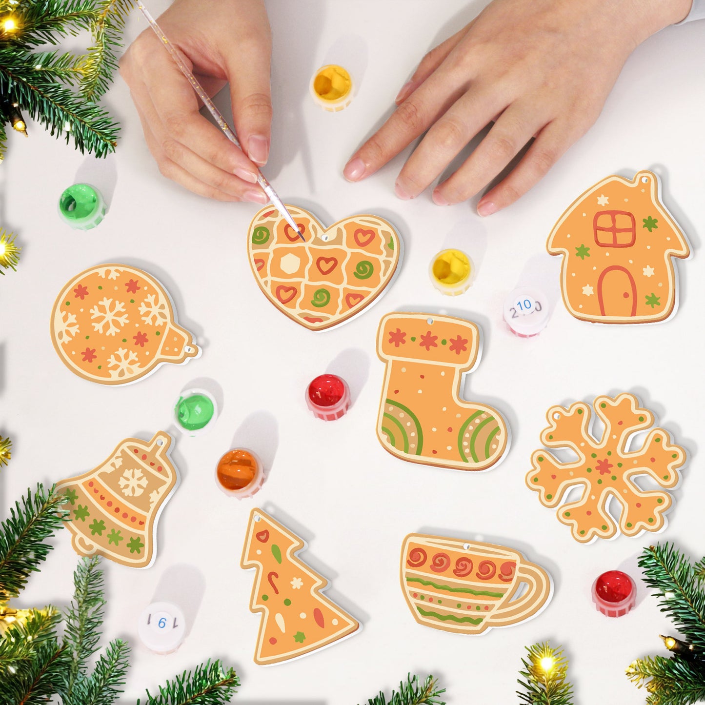 Cozy Christmas Cookie - Style Paintable Ornaments