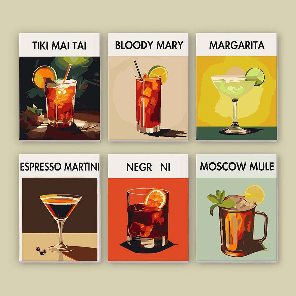 Liquid Icons 6 Pack Mini Paint by Numbers Kit