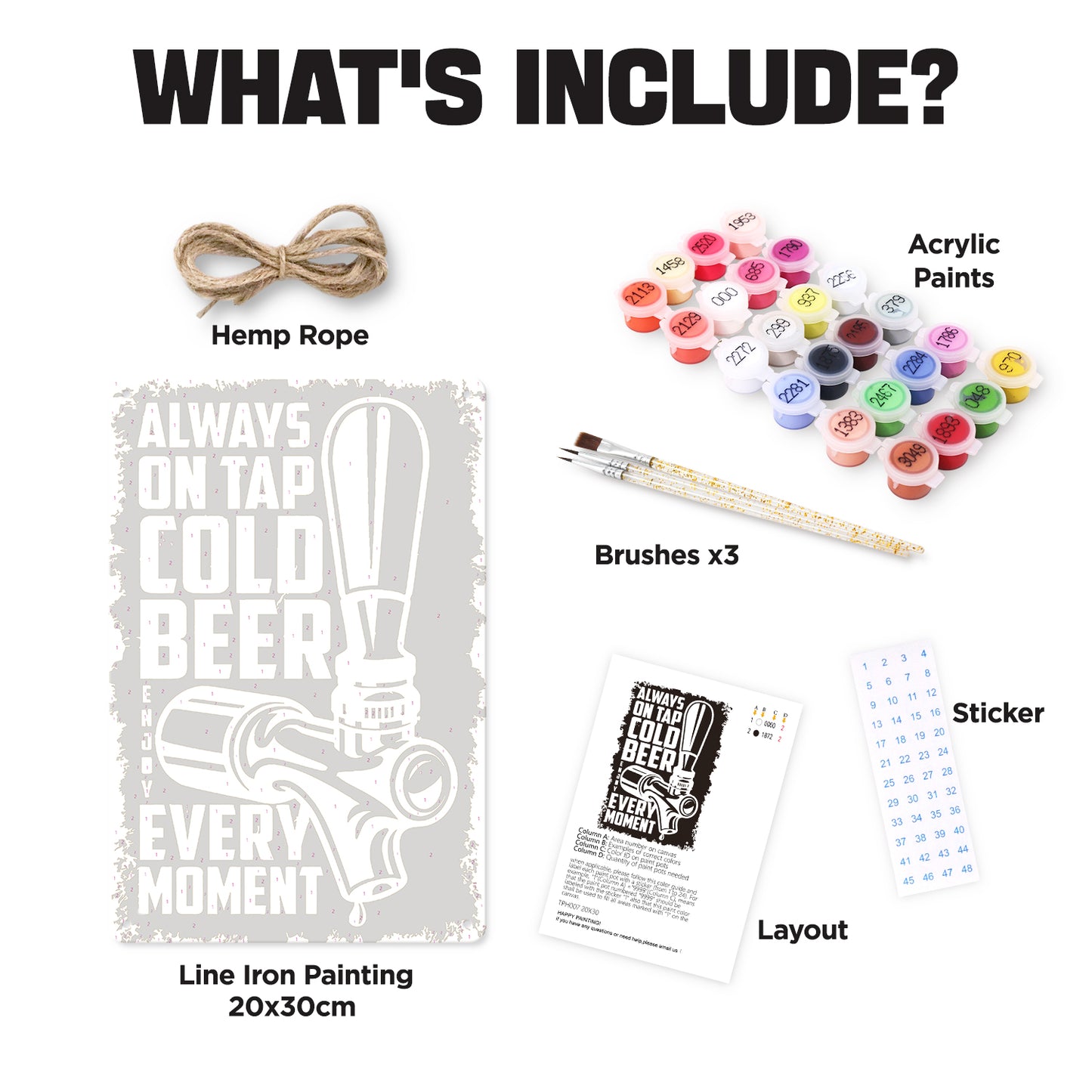 Cold Beer on Tap (Black & White) – Vintage Paint by Numbers