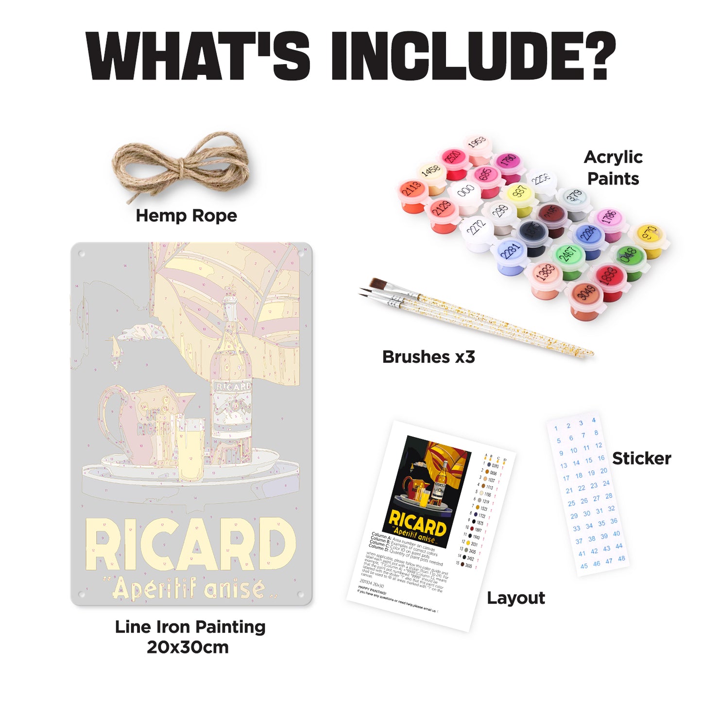 Ricard Aperitif Anise (Dark Background) – Vintage Paint by Numbers
