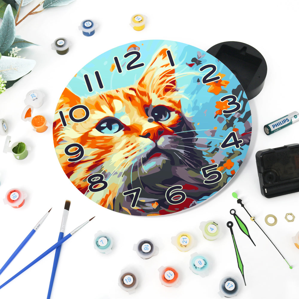 Paint the Moment – Curious Cat Clock Kit