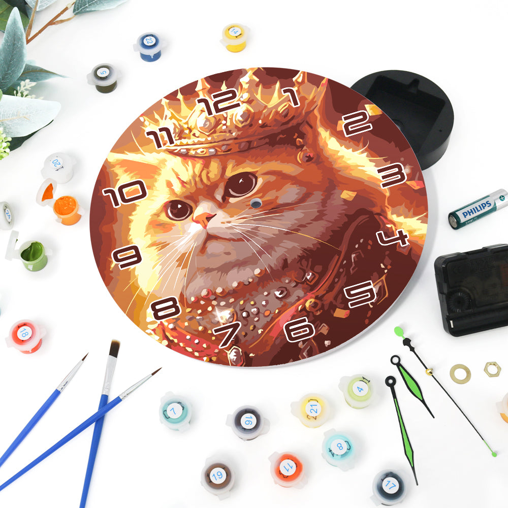 Paint the Moment – Regal Feline Clock Kit
