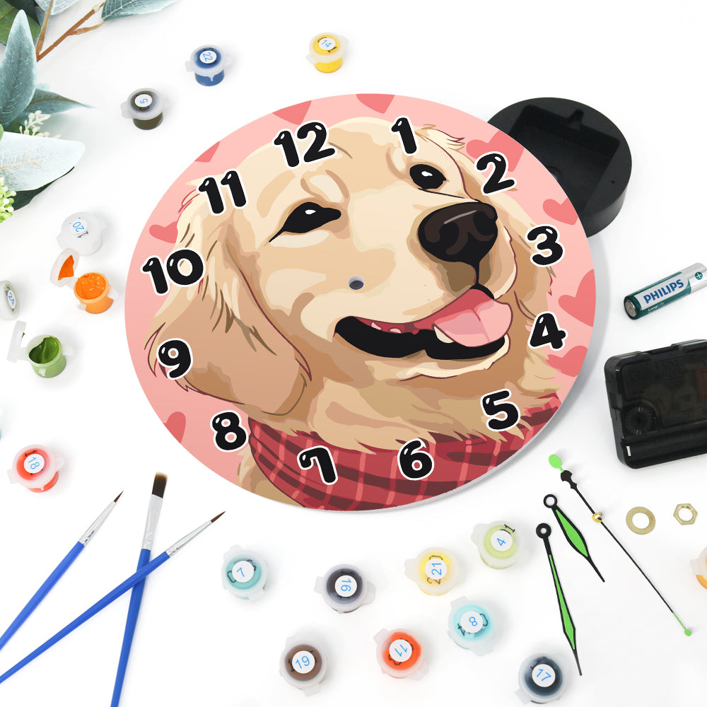 Paint the Moment – Golden Pup Clock Kit