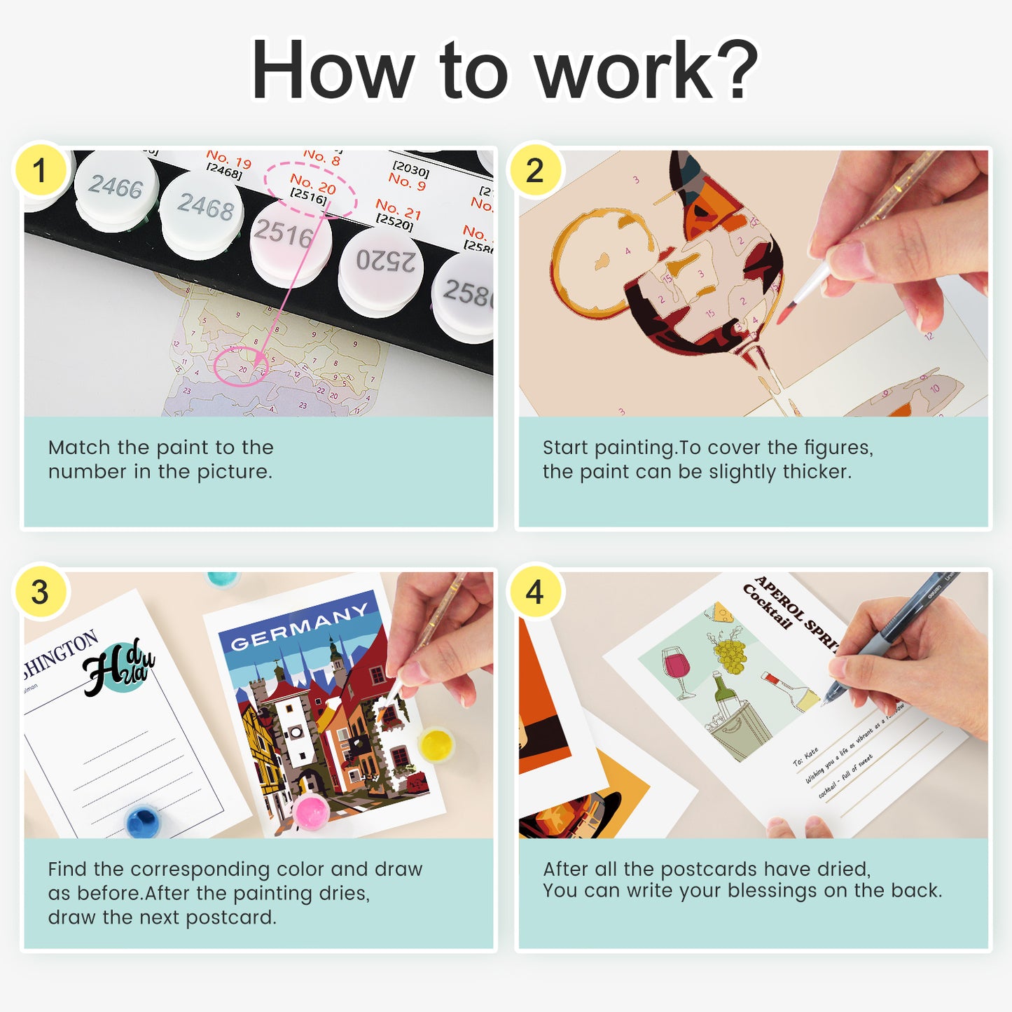 World Destinations Postcard Paint Kit