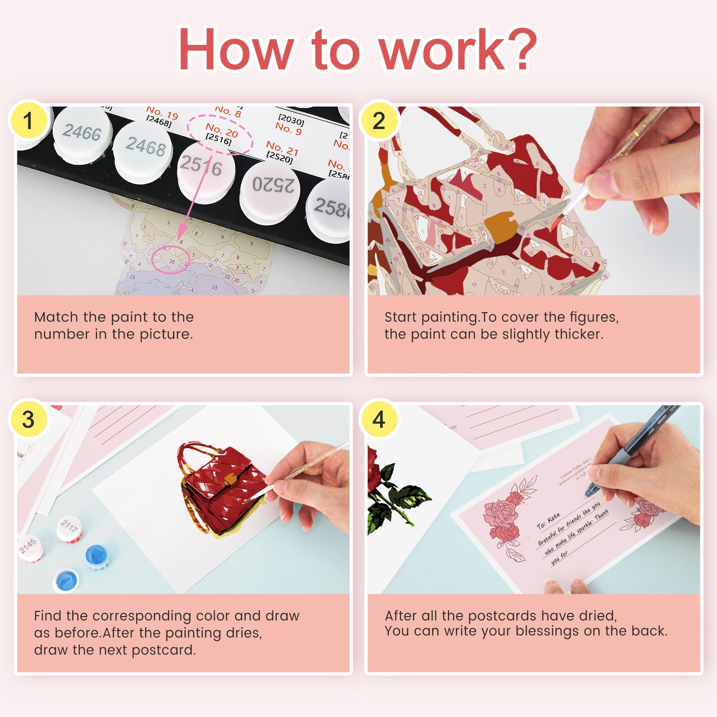 Red Glam Postcard Paint Kit