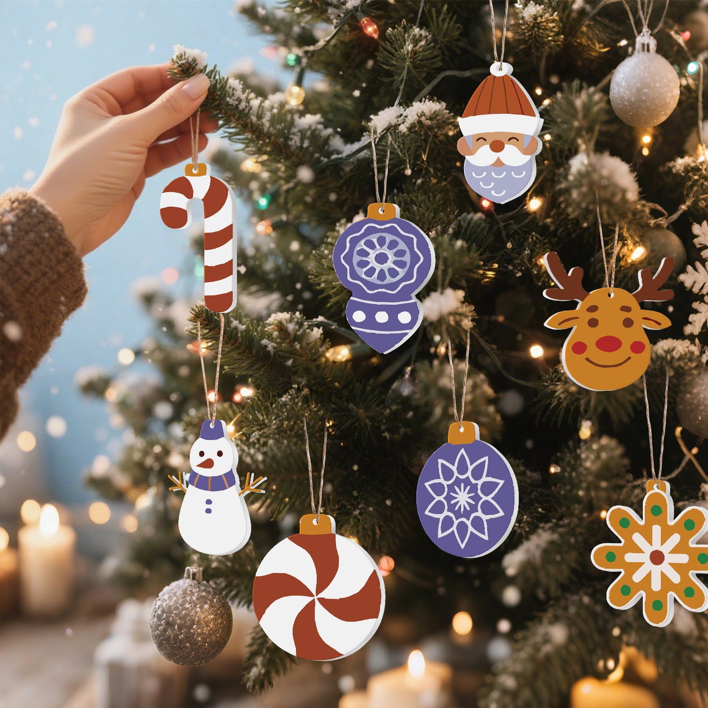 Snowflake & Reindeer Paintable Ornaments