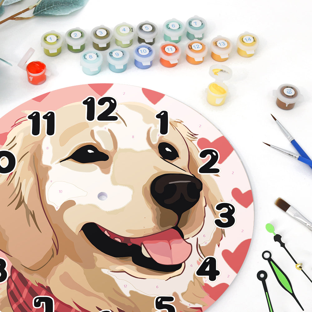 Paint the Moment – Golden Pup Clock Kit