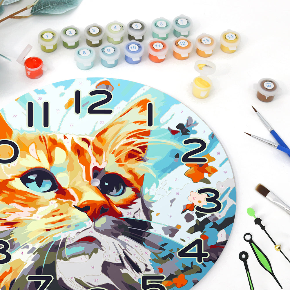 Paint the Moment – Curious Cat Clock Kit