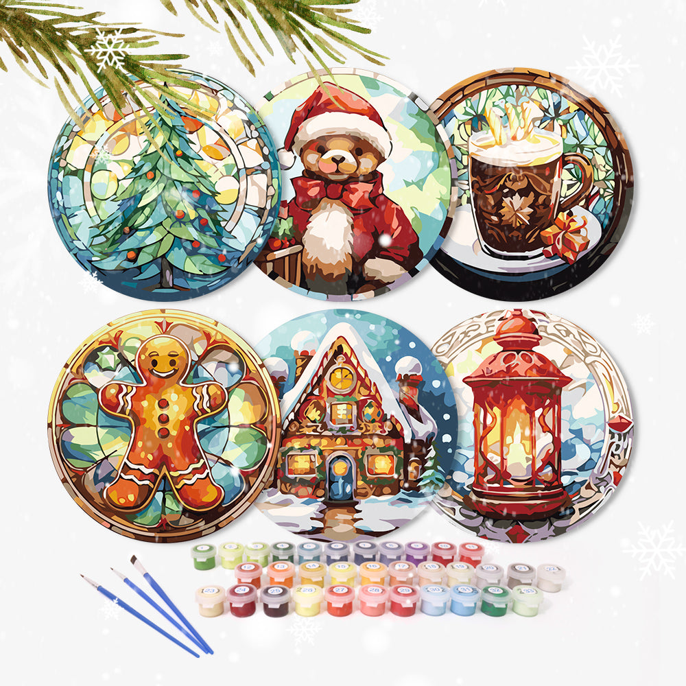 6 Piece Christmas Placemat Set 20cm - Set 2