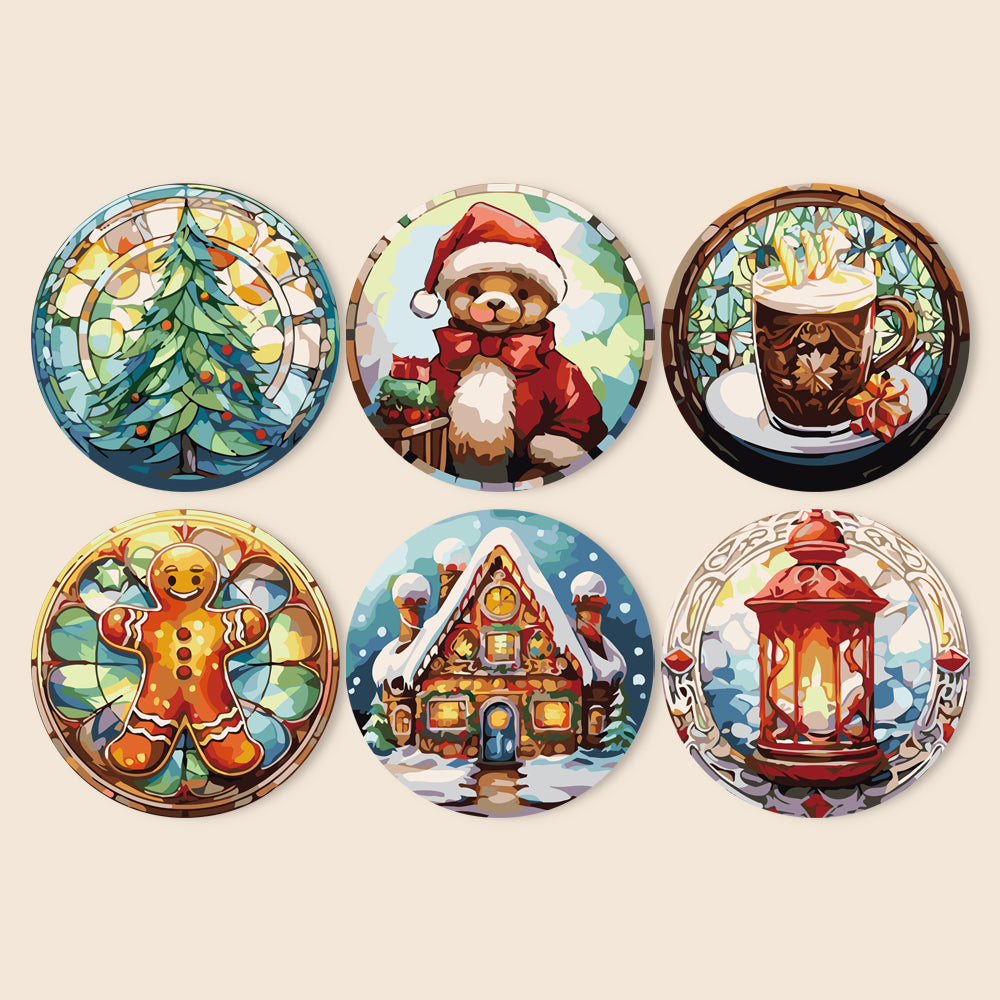 6 Piece Christmas Placemat Set 20cm - Set 2