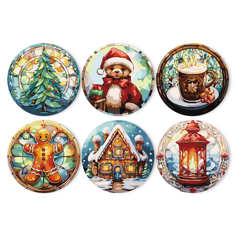 6 Piece Christmas Placemat Set 20cm - Set 2