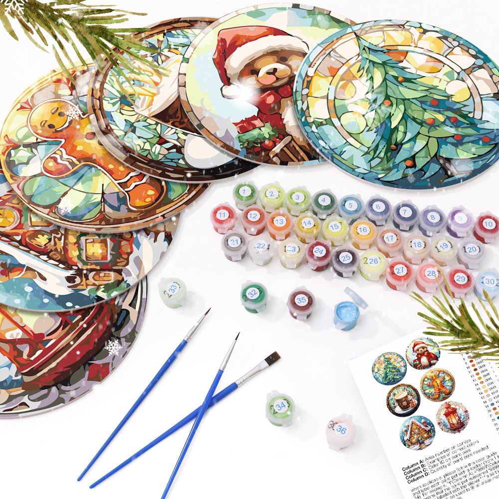6 Piece Christmas Placemat Set 20cm - Set 2