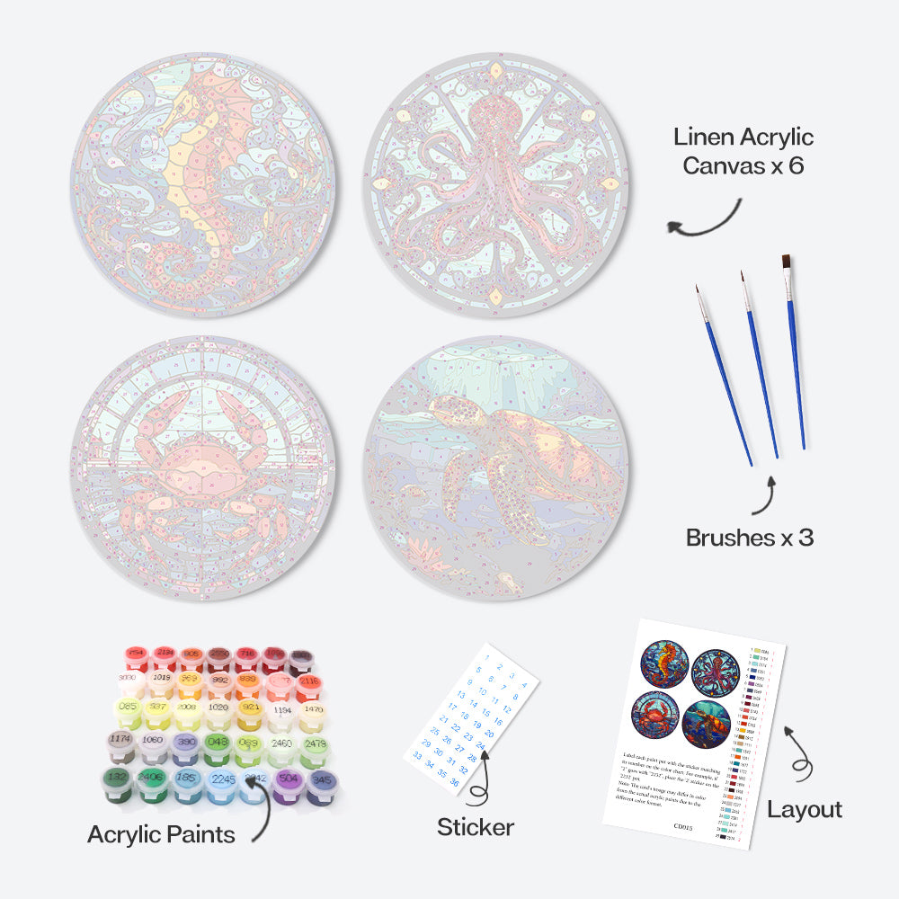 6 Piece Christmas Placemat Set 20cm - Set 7