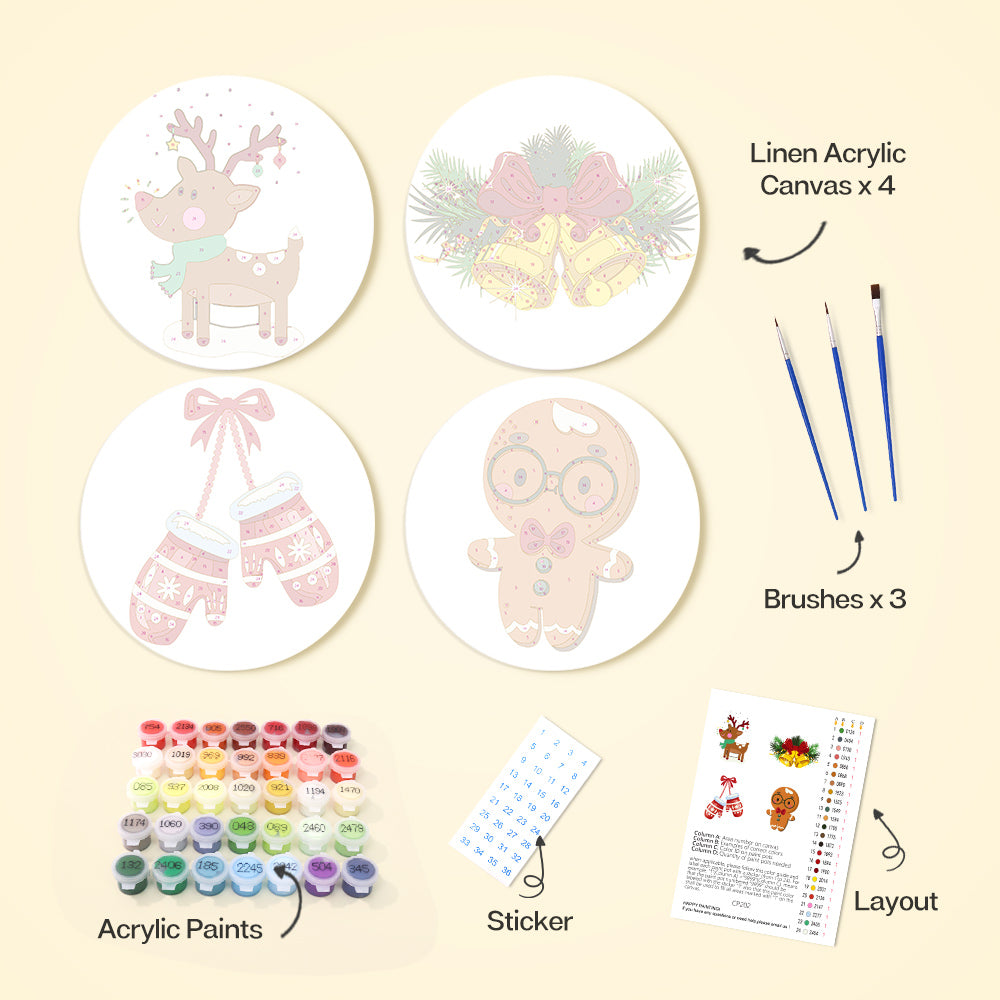 6 Piece Christmas Placemat Set 20cm - Set 23