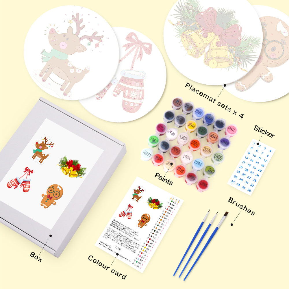 6 Piece Christmas Placemat Set 20cm - Set 23