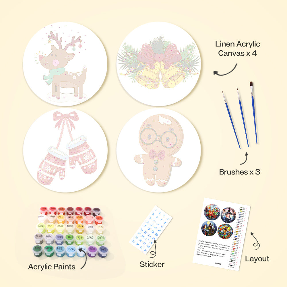 6 Piece Christmas Placemat Set 20cm - Set 23