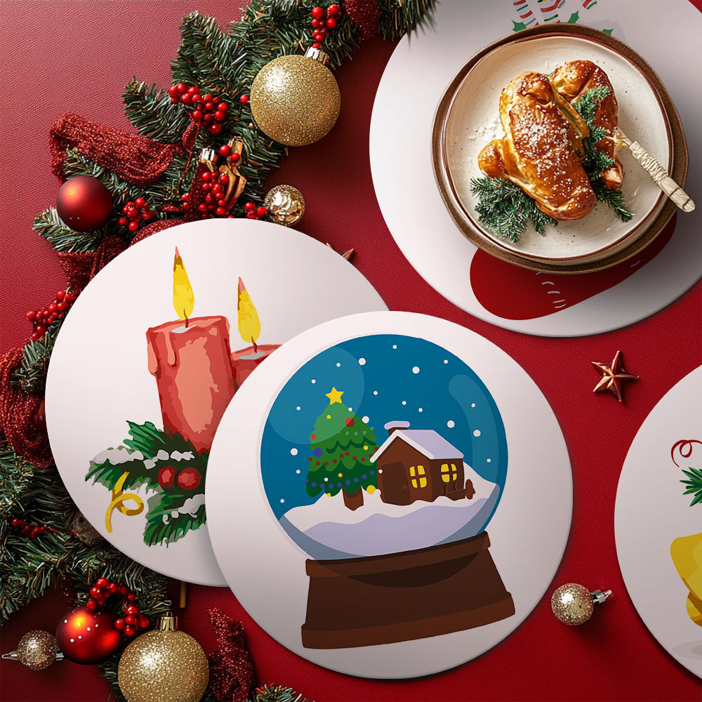 6 Piece Christmas Placemat Set 20cm - Set 24