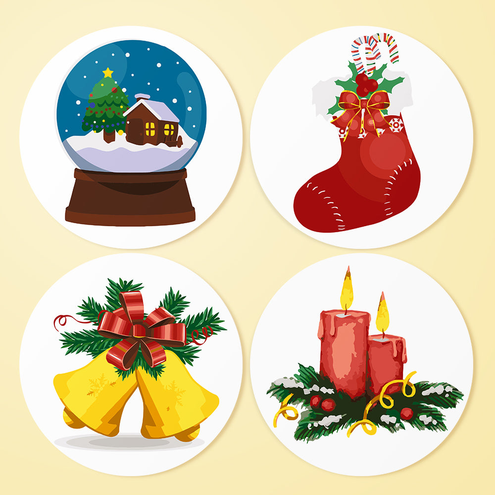 6 Piece Christmas Placemat Set 20cm - Set 24