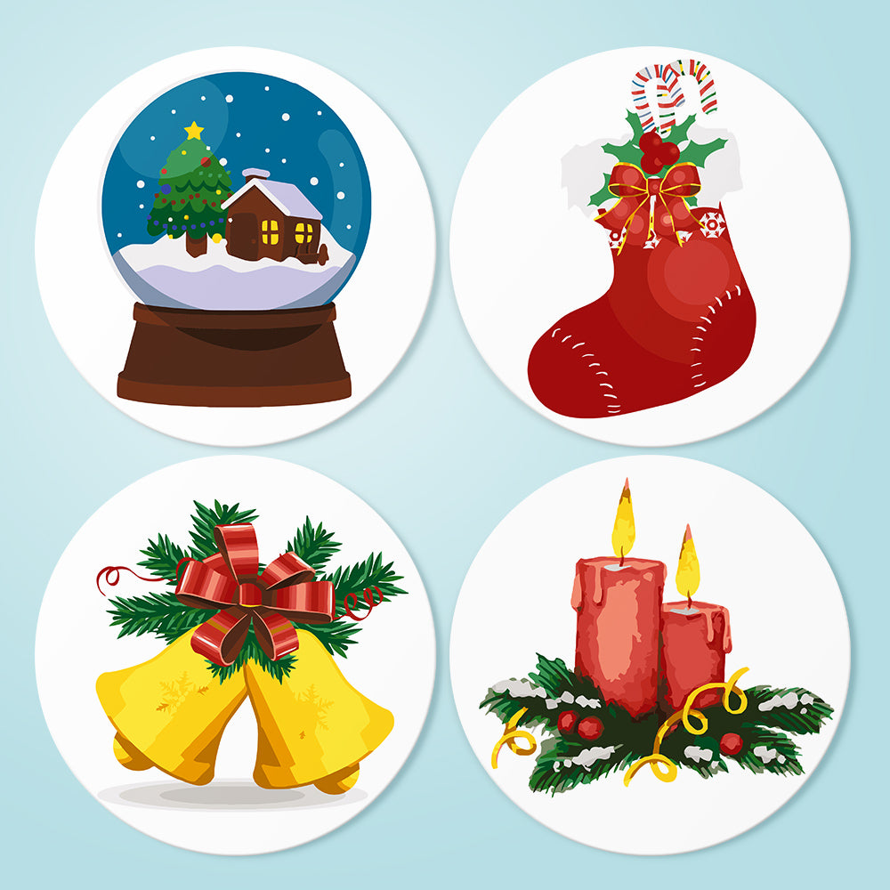 6 Piece Christmas Placemat Set 20cm - Set 24