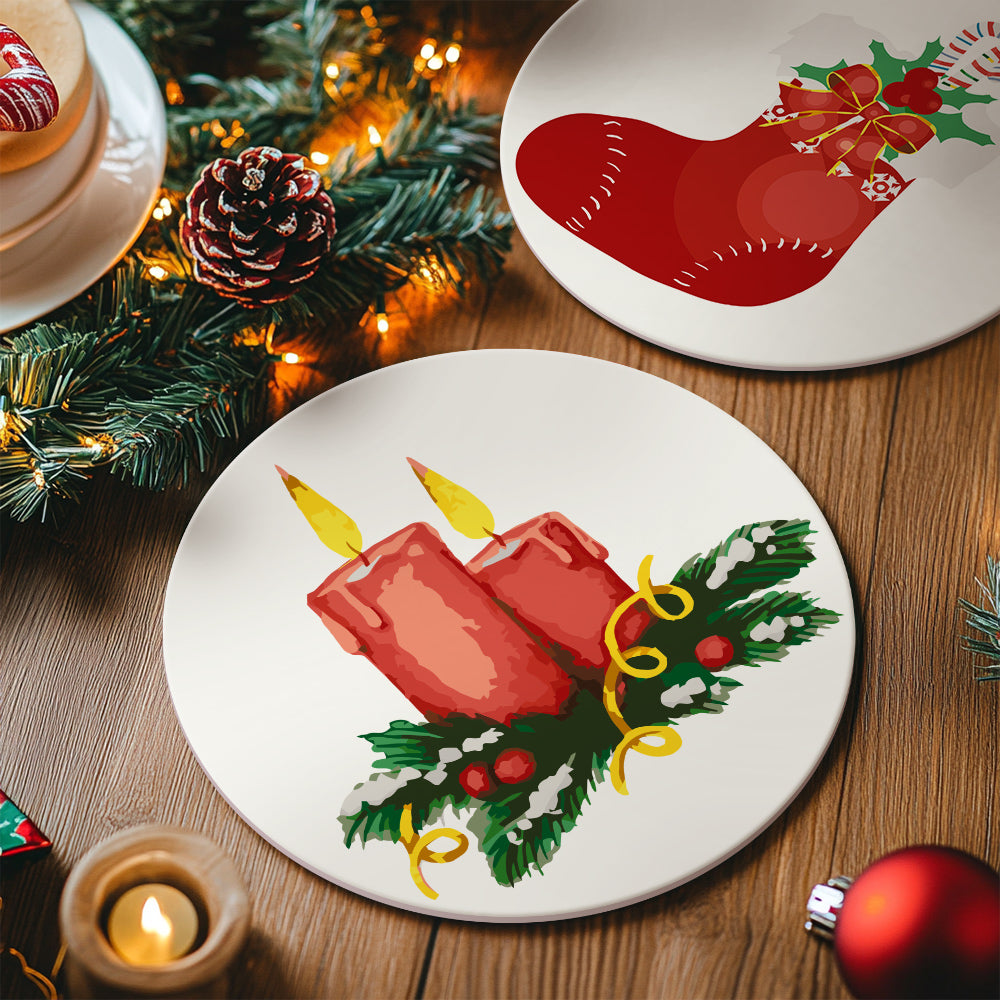 6 Piece Christmas Placemat Set 20cm - Set 24