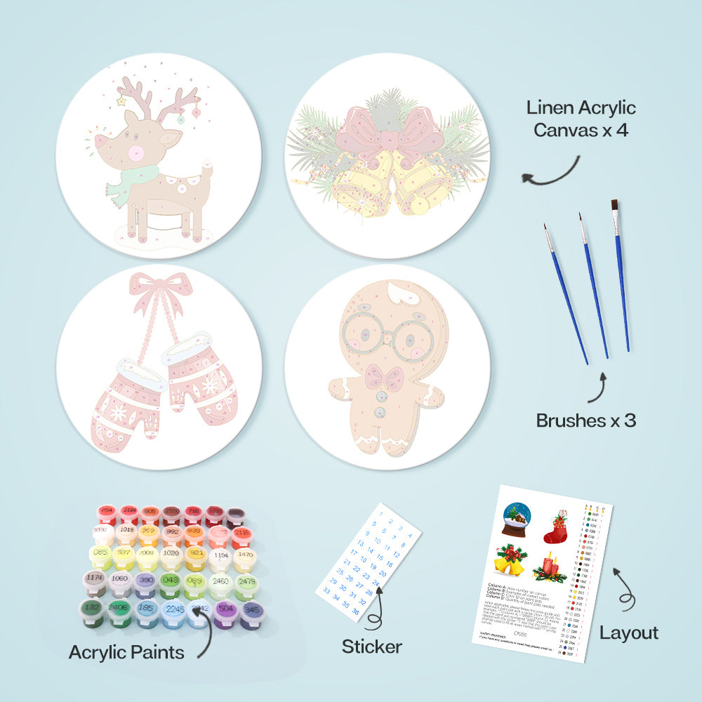 6 Piece Christmas Placemat Set 20cm - Set 24