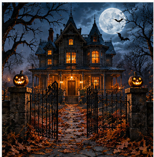 Halloween Scene Haunted House Gate