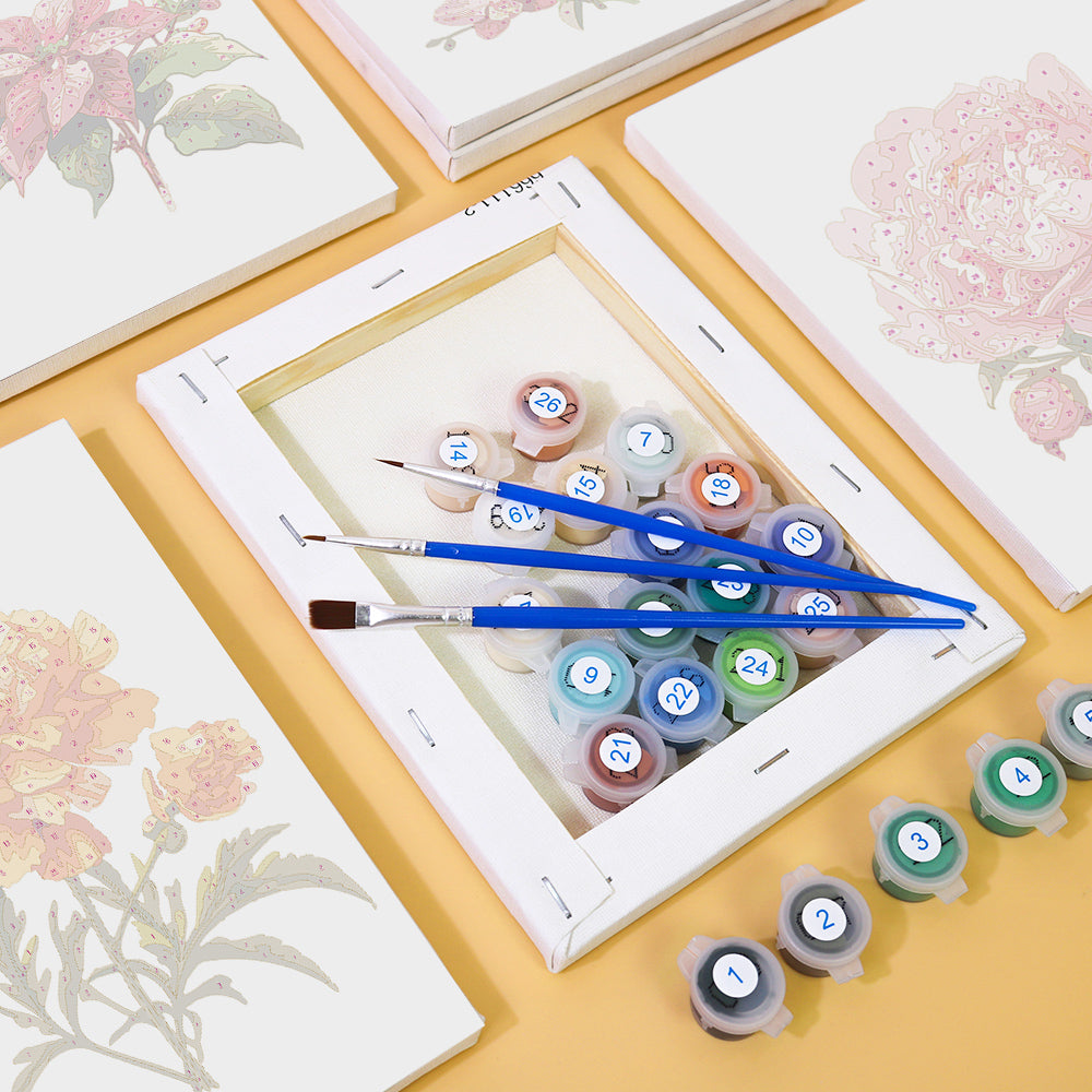 Assorted Flowers 6 Pack Mini Paint by Numbers Kit