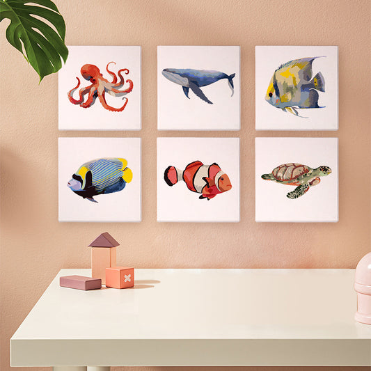 Sea Creatures 6 Pack Mini Paint by Numbers Kit
