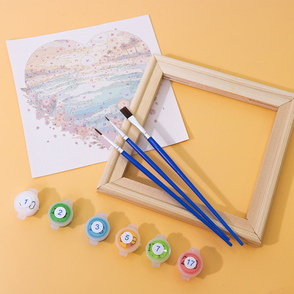 Ocean Hearts 6 Pack Mini Paint by Numbers Kit