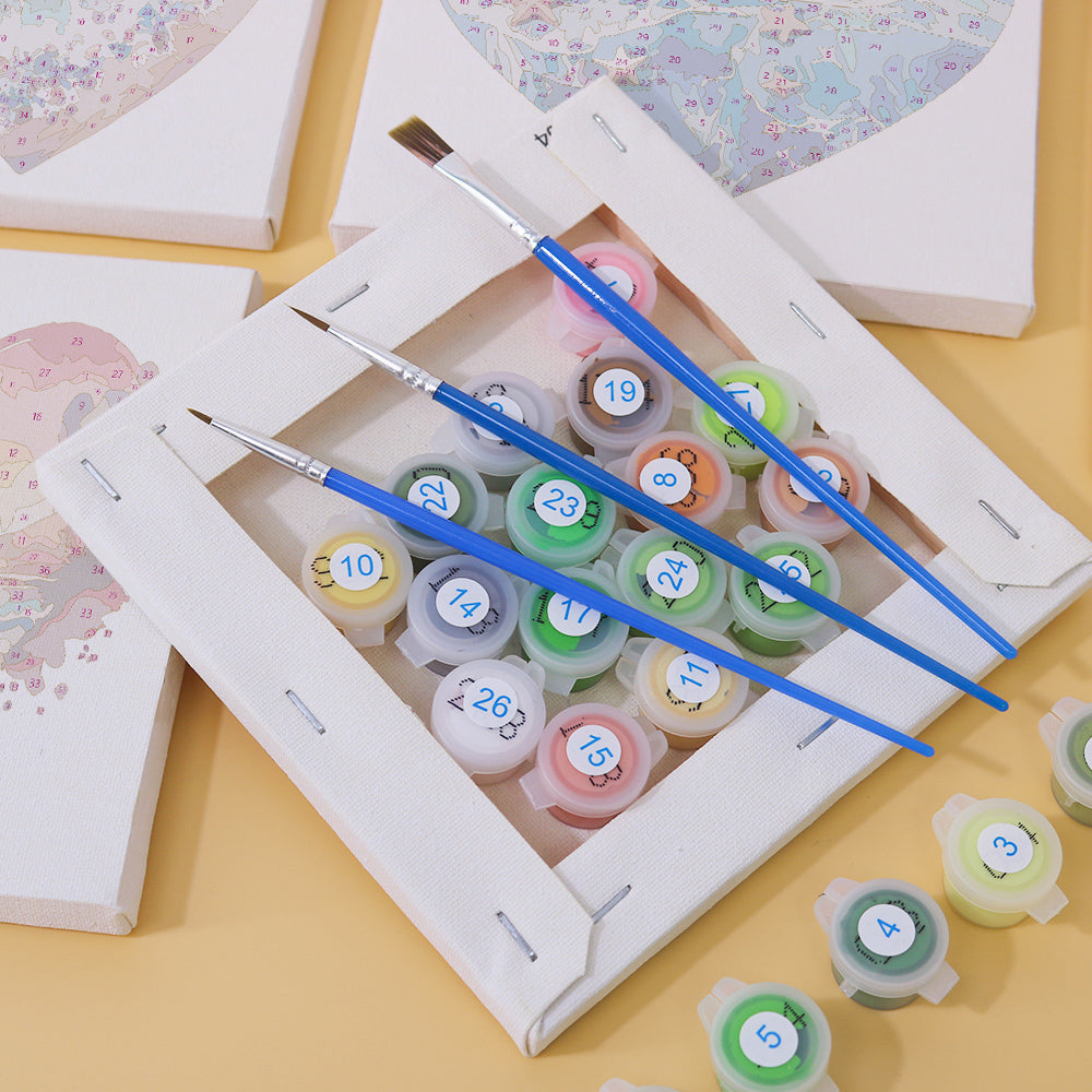 Ocean Hearts 6 Pack Mini Paint by Numbers Kit