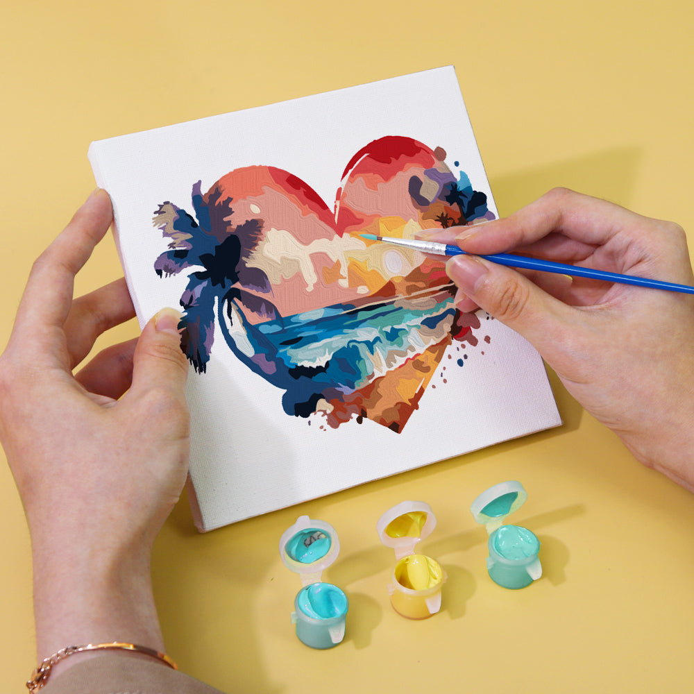Ocean Hearts 6 Pack Mini Paint by Numbers Kit