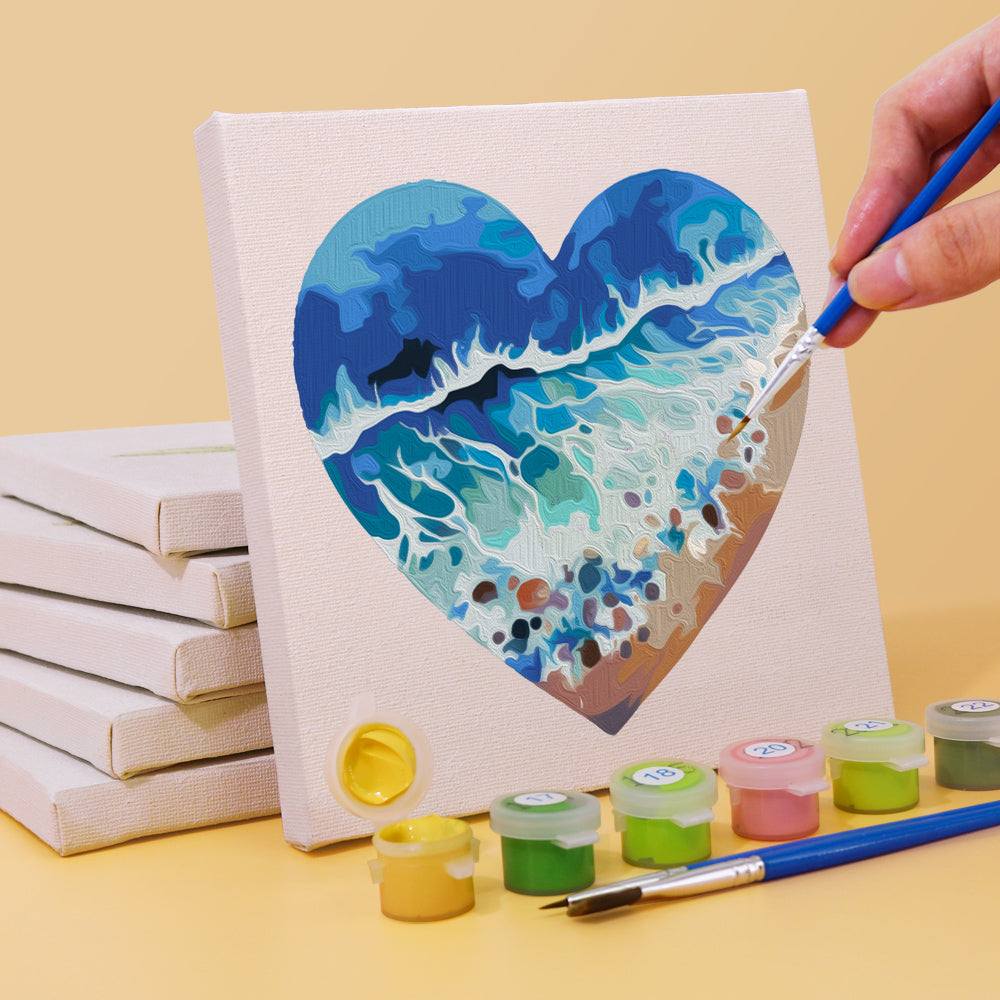 Ocean Hearts 6 Pack Mini Paint by Numbers Kit