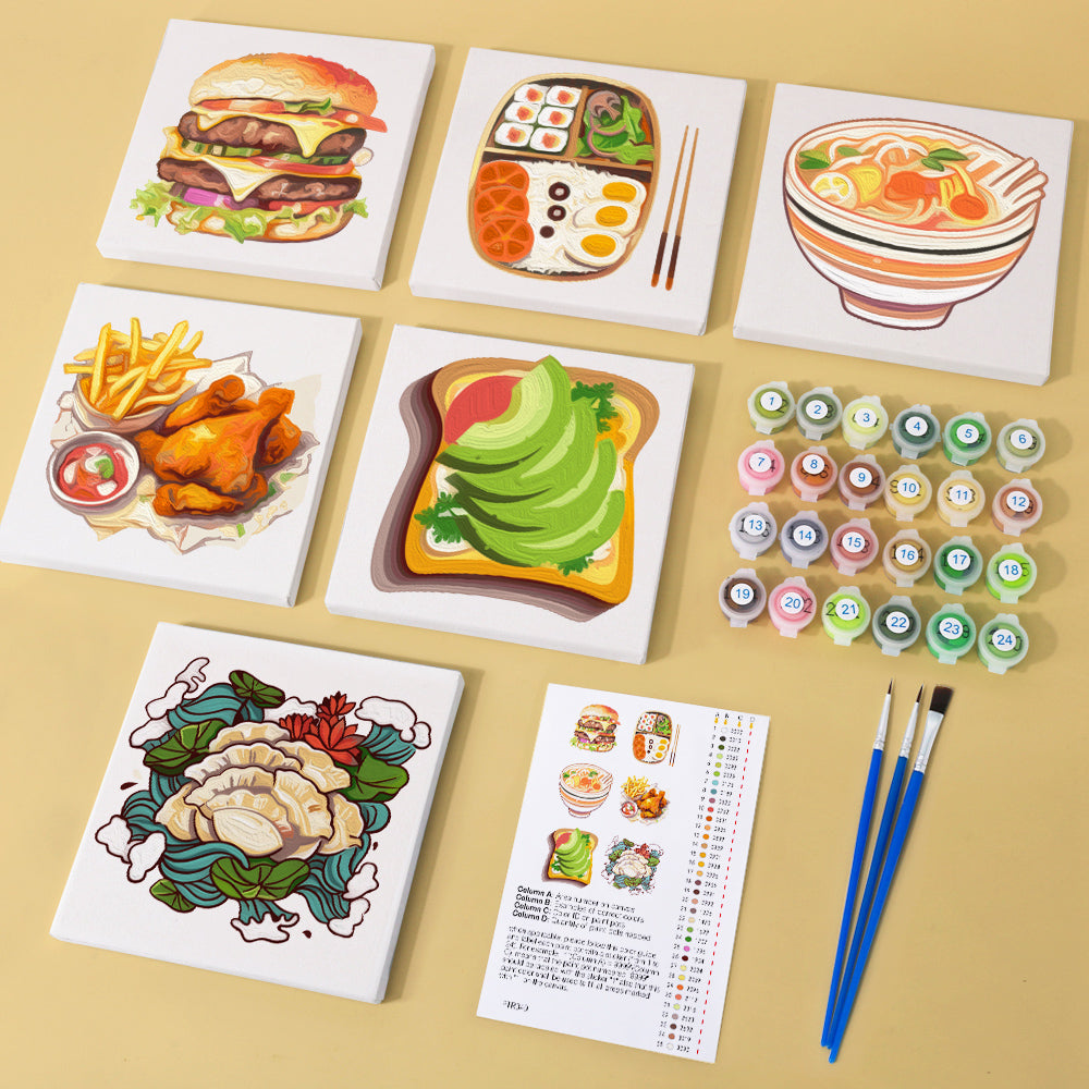 Tasty Bites 6 Pack Mini Paint by Numbers Kit