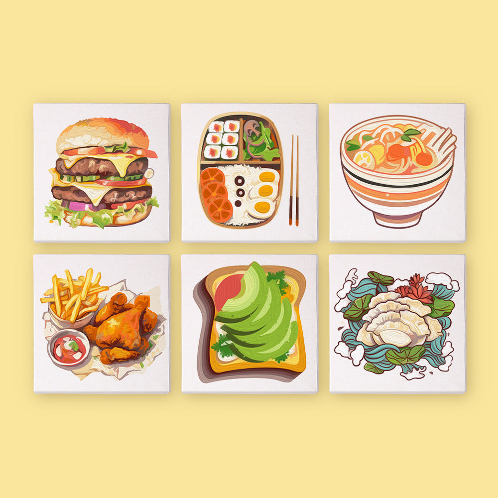 Tasty Bites 6 Pack Mini Paint by Numbers Kit