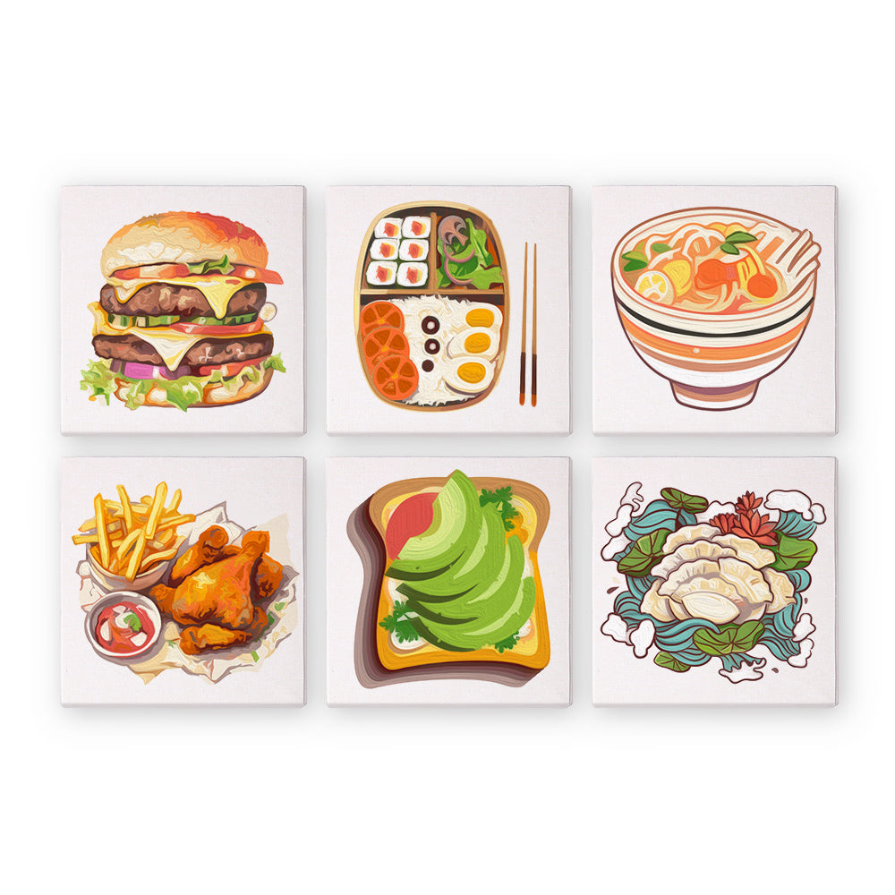 Tasty Bites 6 Pack Mini Paint by Numbers Kit